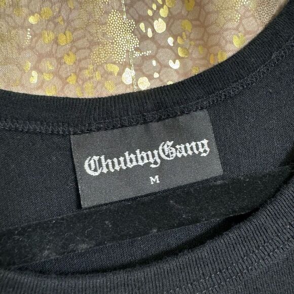 Chubby Gang Japanese Black Rhinestone Rock N Roll Skull Tank Top M - Picture 3 of 6